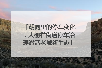 胡同里的停车变化：大栅栏街道停车治理激活老城新生态