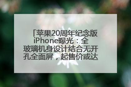 苹果20周年纪念版iPhone曝光：全玻璃机身设计结合无开孔全面屏，起售价或达1.45万人民币