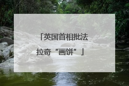 英国首相批法拉奇“画饼”