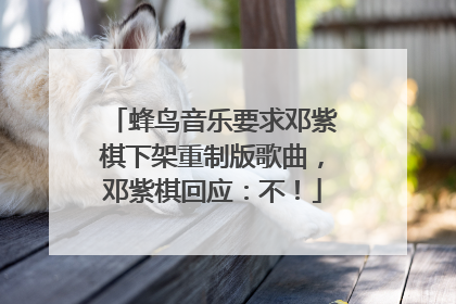 蜂鸟音乐要求邓紫棋下架重制版歌曲，邓紫棋回应：不！