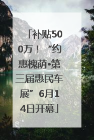 补贴500万！“约惠槐荫•第三届惠民车展”6月14日开幕