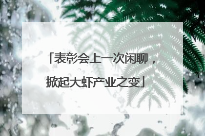 表彰会上一次闲聊，掀起大虾产业之变