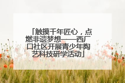 触摸千年匠心，点燃非遗梦想——西厂口社区开展青少年陶艺科技研学活动