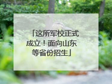 这所军校正式成立！面向山东等省份招生