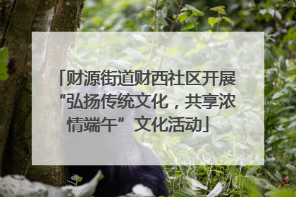 财源街道财西社区开展“弘扬传统文化，共享浓情端午”文化活动