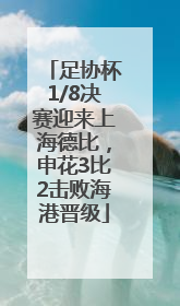 足协杯1/8决赛迎来上海德比，申花3比2击败海港晋级