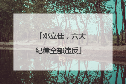 邓立佳，六大纪律全部违反