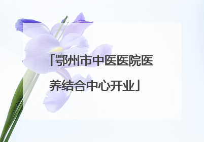鄂州市中医医院医养结合中心开业