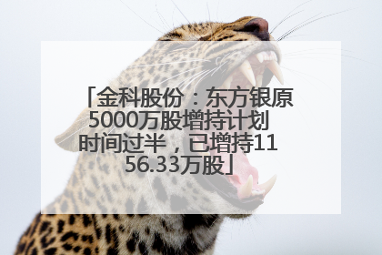 金科股份：东方银原5000万股增持计划时间过半，已增持1156.33万股