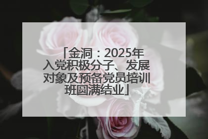 金洞：2025年入党积极分子、发展对象及预备党员培训班圆满结业