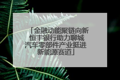 金融动能聚链向新 恒丰银行助力聊城汽车零部件产业挺进新能源赛道