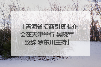 青海省招商引资推介会在天津举行 吴晓军致辞 罗东川主持