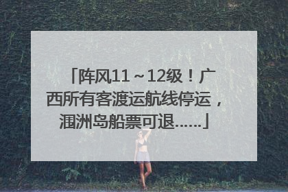 阵风11～12级！广西所有客渡运航线停运，涠洲岛船票可退……