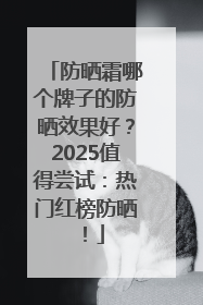 防晒霜哪个牌子的防晒效果好？2025值得尝试：热门红榜防晒！