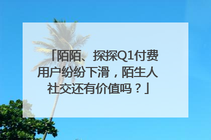 陌陌、探探Q1付费用户纷纷下滑，陌生人社交还有价值吗？