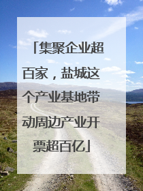 集聚企业超百家，盐城这个产业基地带动周边产业开票超百亿