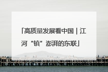 高质量发展看中国｜江河“镇”澎湃的东联