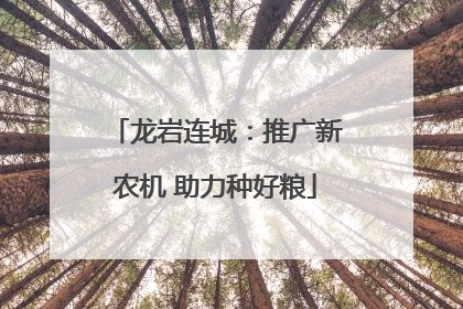 龙岩连城：推广新农机 助力种好粮