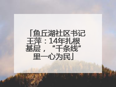 鱼丘湖社区书记王萍：14年扎根基层，“千条线”里一心为民