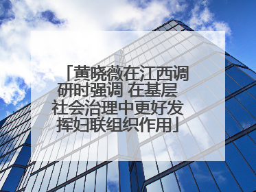 黄晓薇在江西调研时强调 在基层社会治理中更好发挥妇联组织作用