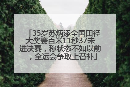35岁苏炳添全国田径大奖赛百米11秒37未进决赛，称状态不如以前，全运会争取上替补