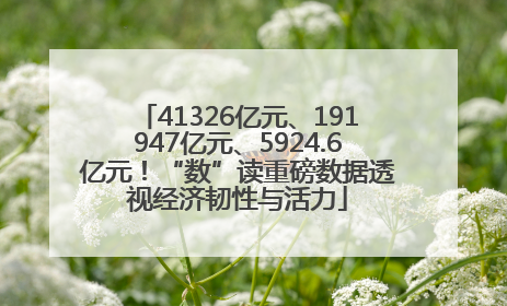 41326亿元、191947亿元、5924.6亿元！“数”读重磅数据透视经济韧性与活力