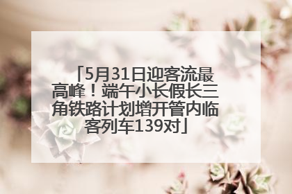 5月31日迎客流最高峰！端午小长假长三角铁路计划增开管内临客列车139对